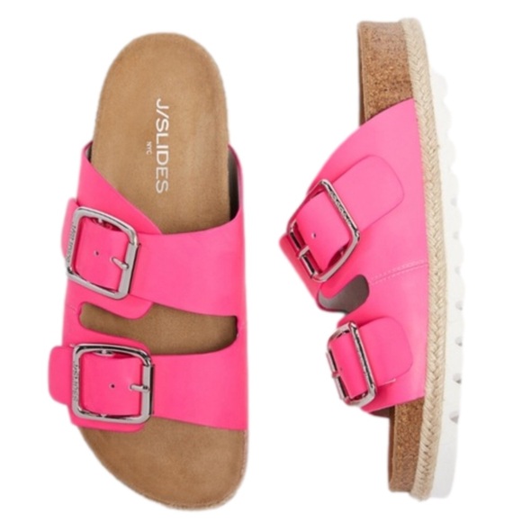 J Slides Women’s Pink Double Strap Sandals Size 8 EUC - Picture 5 of 14
